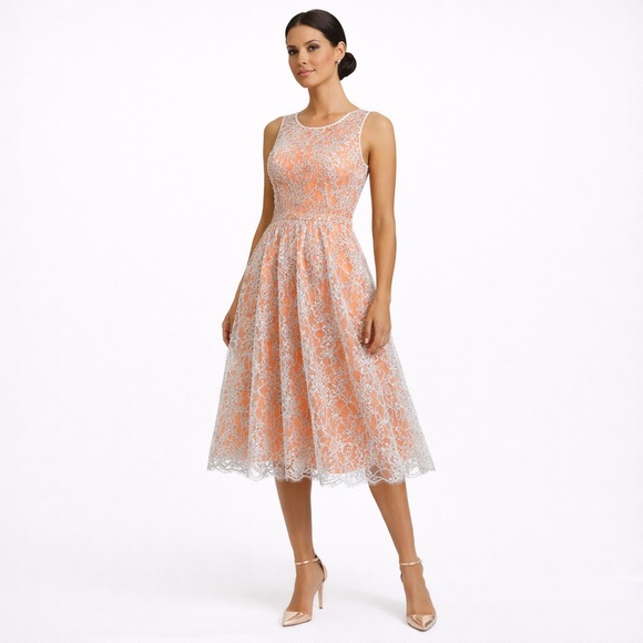 ERIN by Erin Fetherston Dresses & Skirts - ERIN Erin Fetherston Metallic Lace Dress Size 6 Cantaloupe- NWT